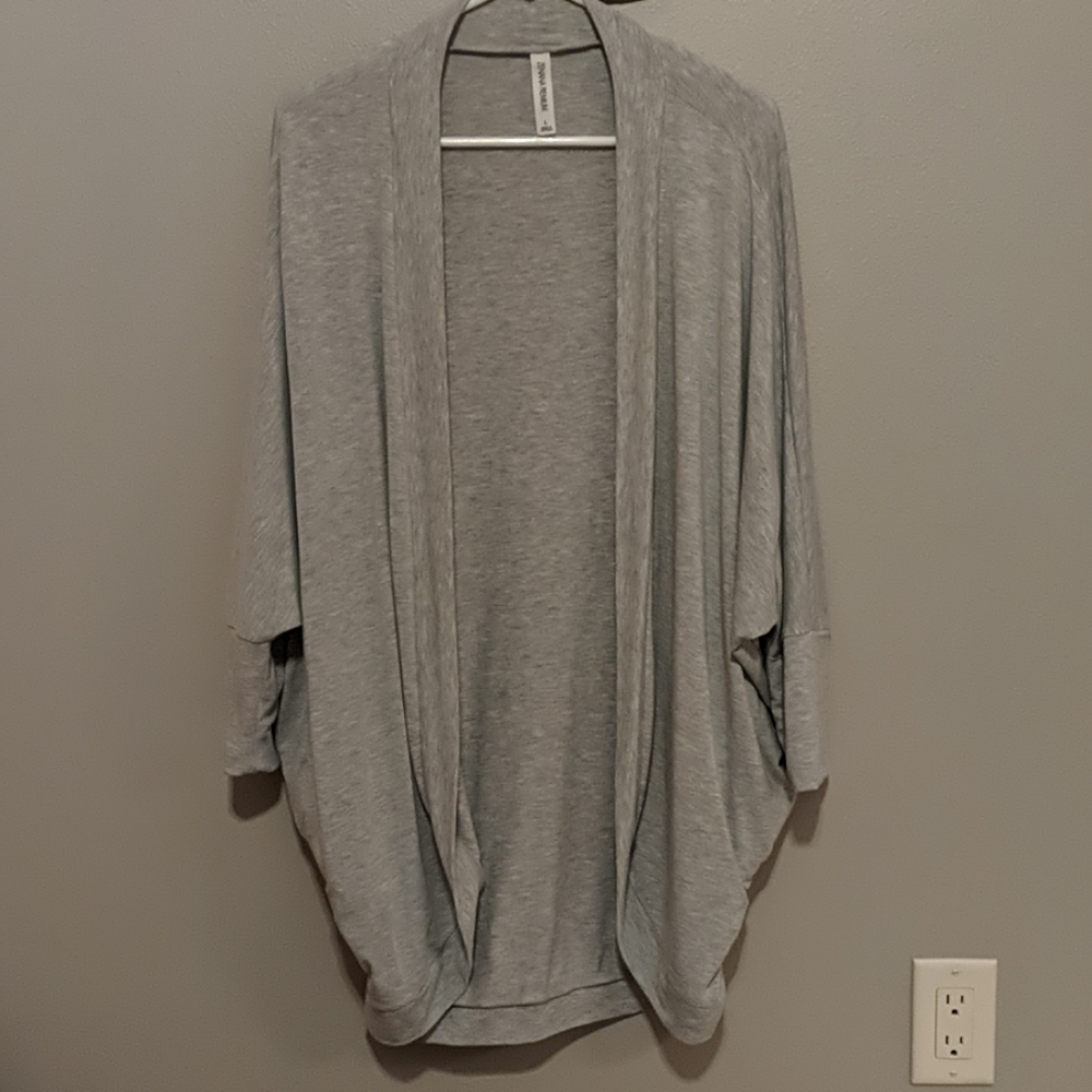 3/4 sleeve wrap cardigan with pockets